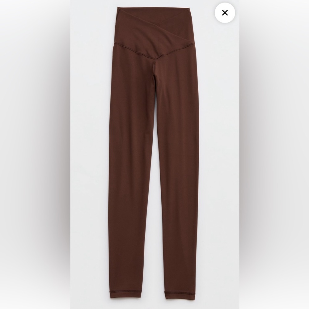 OFFLINE by aerie real me high waisted crossover legging (brown)
